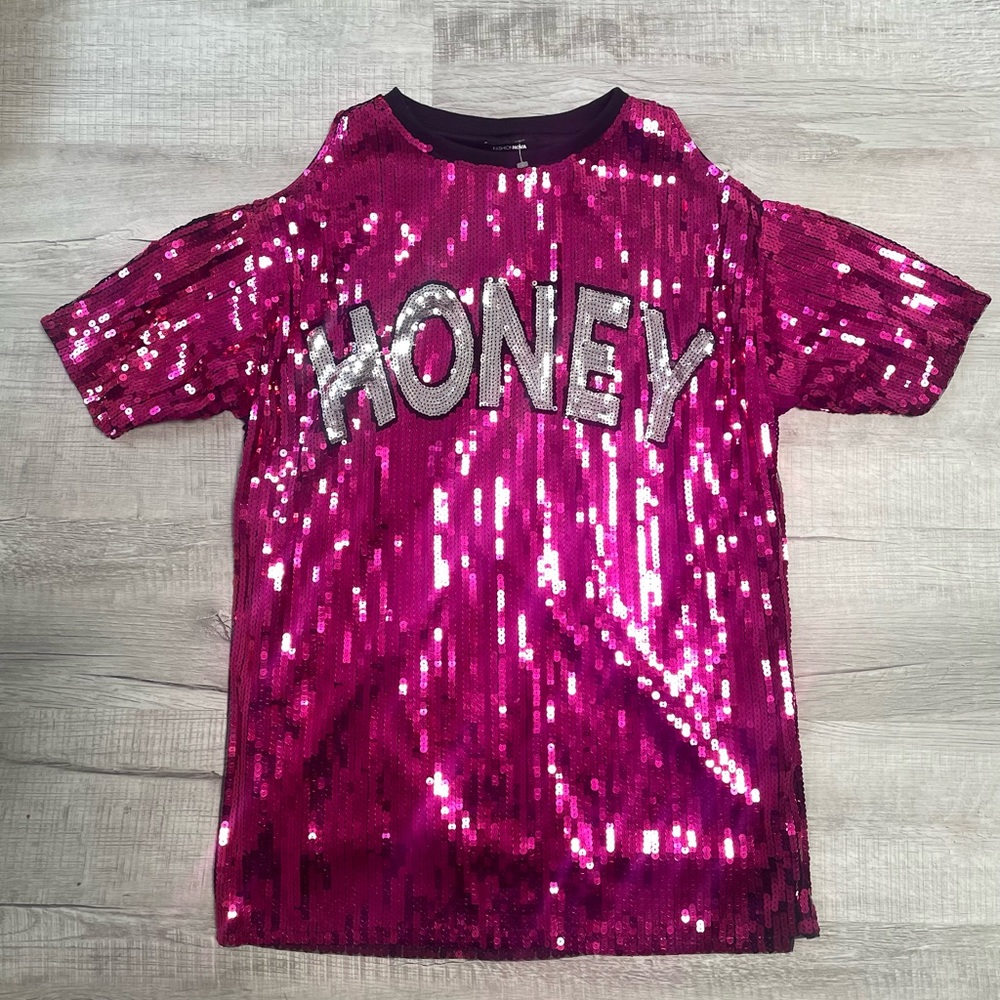 Sequin Honey T Shirt Dress